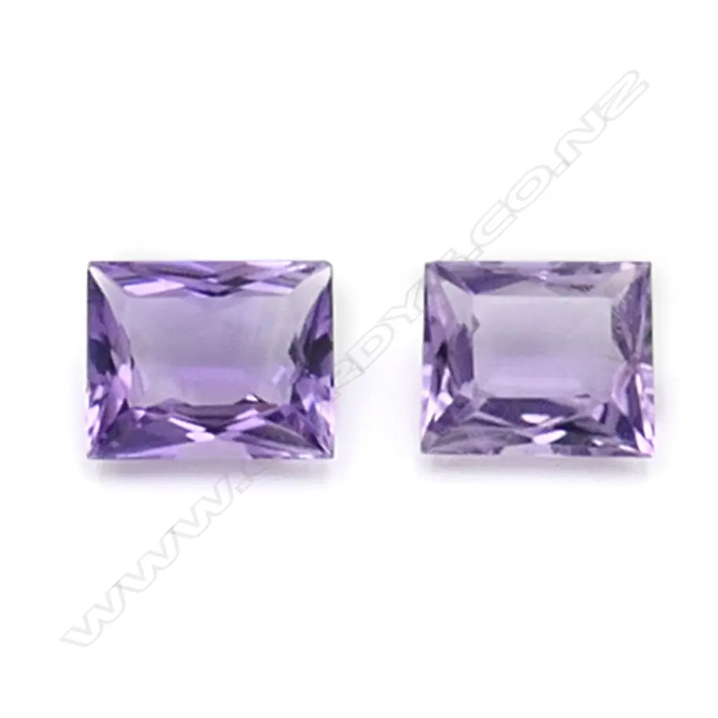Amethyst – 8ct. - 2 stones rectangular Image 1++