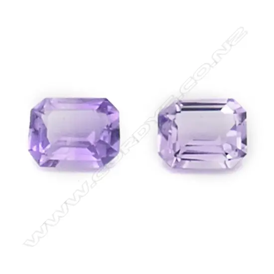 Amethyst – 4.67ct. - 2 stones rectangular with corners cut