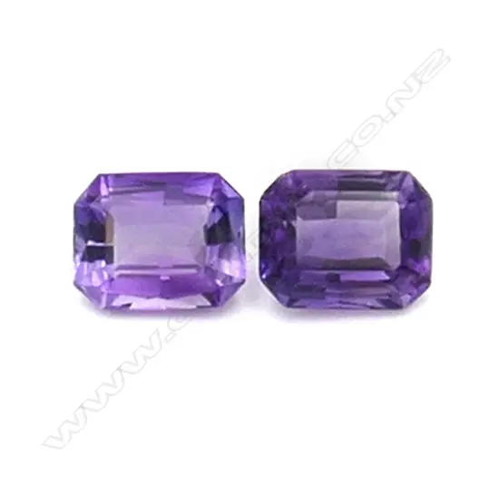 Amethyst – 6.25ct. - 2 stones rectangular with corners cut