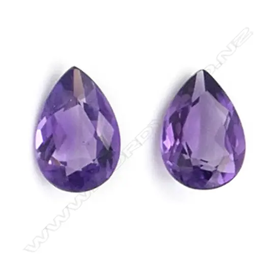 Amethyst  - 5.3ct. Pair pear