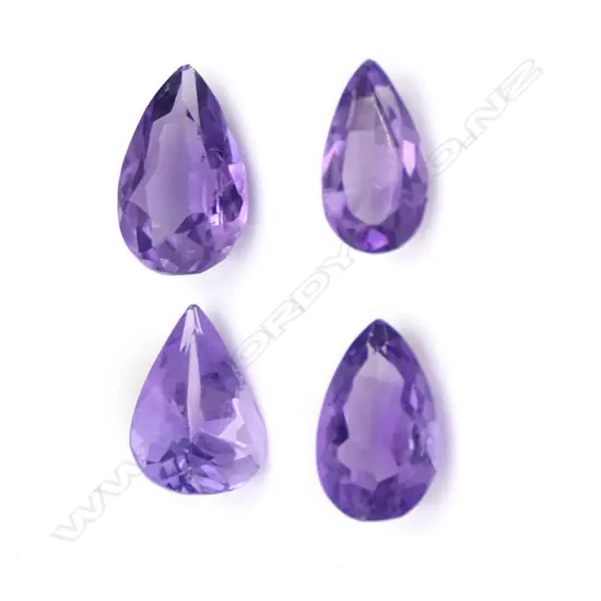 Amethyst – 6ct. - 4 stones pear