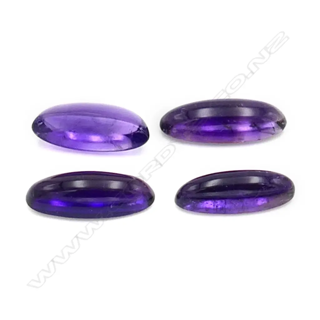 Amethyst – 12.4ct. - 4 stones navette cabochon Image 1++