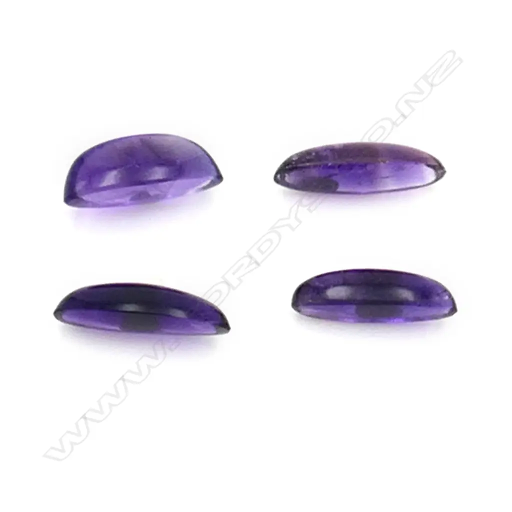 Amethyst – 12.4ct. - 4 stones navette cabochon Image 1++
