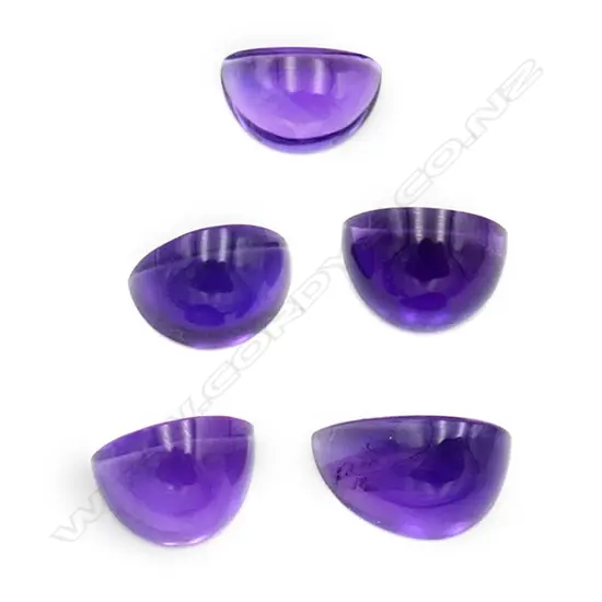 Amethyst- 12.2ct. - 5 stones cabochon