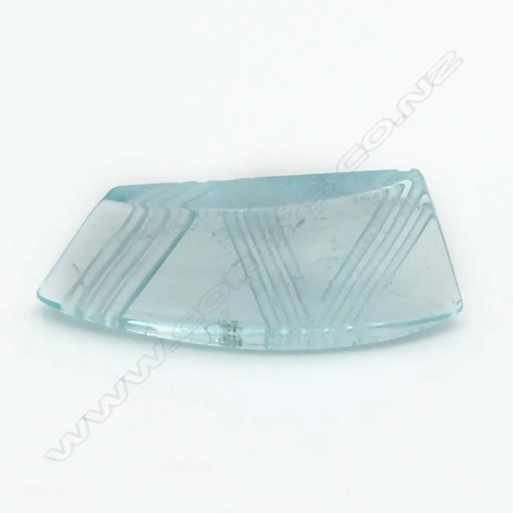 Aquamarine – 32.52ct. free form cut by Munsteiner/Germany well known by his unusual fancy cuts Image 1++