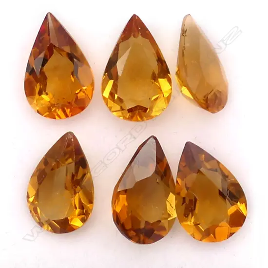 Citrine – 5.86ct. - 6 stones pear