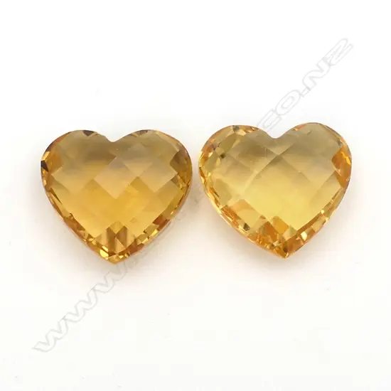 Citrine – 11.24ct – pair heart shaped