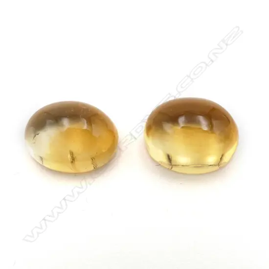Citrine – 11.11ct. - 2 stones oval cabochon