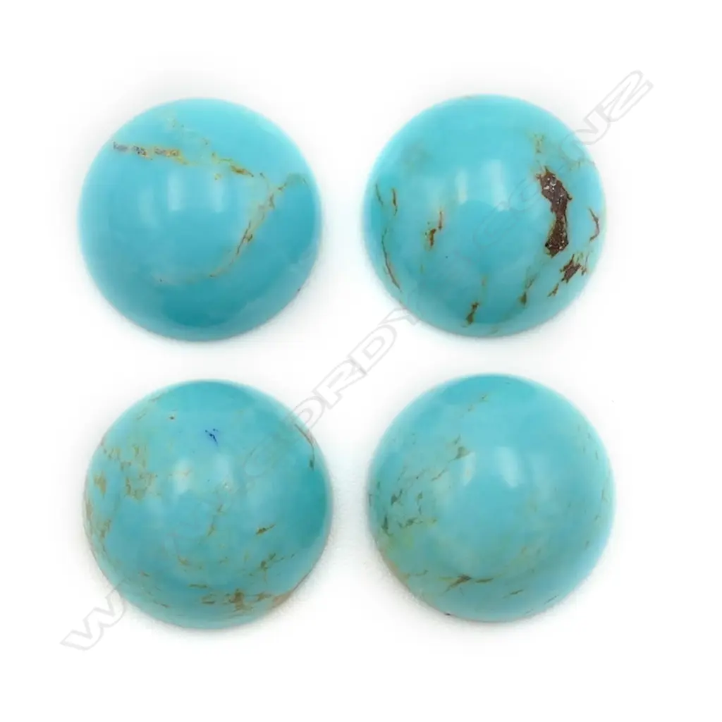 Turquoise – round – 4 stones diameter 12mm Image 1++