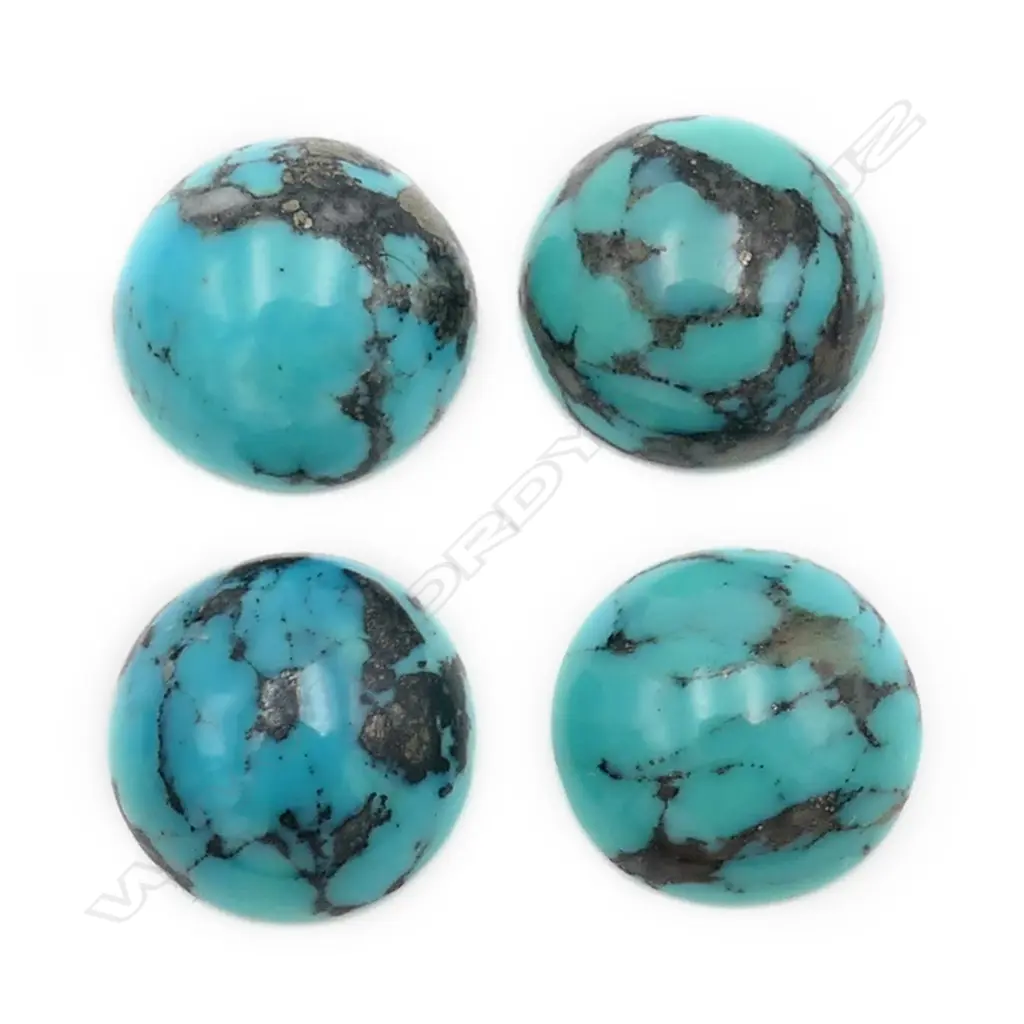 Turquoise – round – 4 stones diameter 12mm Image 1++