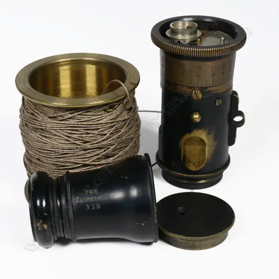 Leather cased ‘The Steward’ Telemetre by J.H. Steward. Belt loops to case. 105 x 60 x 80mm