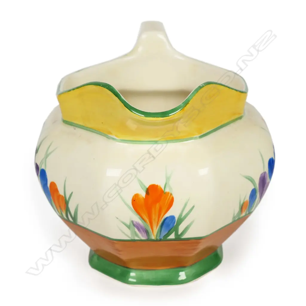 Clarice Cliff 'Crocus' jug of Athens shape. H.95mm Image 1++
