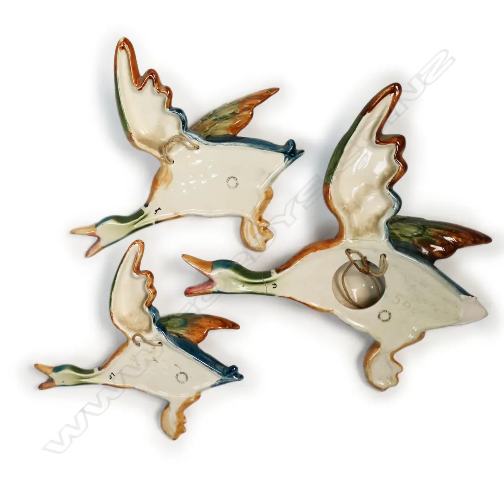 THREE BESWICK FLYING DUCKS; No's. 5961, 5962 & 5963, LARGEST L.260mm (faults to one) Image 1++