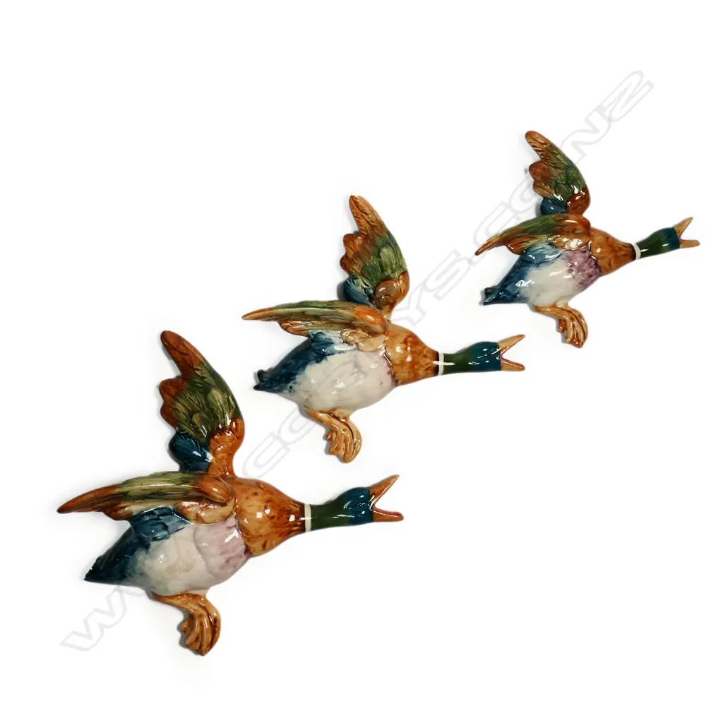 THREE BESWICK FLYING DUCKS; No's. 5961, 5962 & 5963, LARGEST L.260mm (faults to one) Image 1++