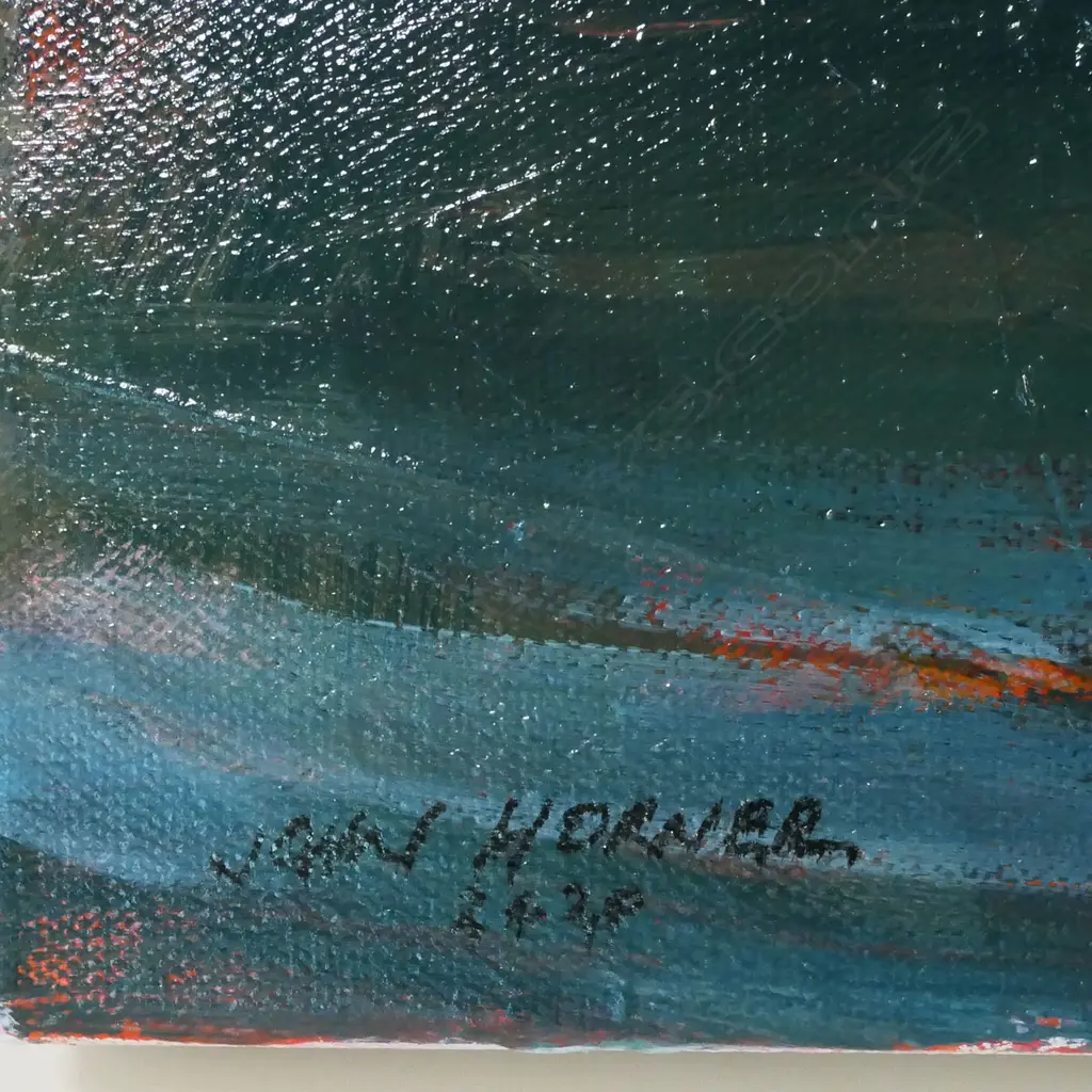 John Horner, 'Old Ferries Beaumont St Auckland', oil on canvas, signed, entitled to reverse, 455 x 610mm Image 1++