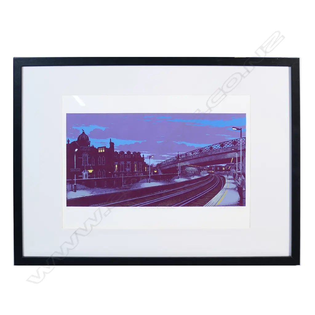 Martin Grover, Waiting for a train Brixton Station, screen print edition. 7/21, 2016, 280 x 241 mm Image 1++