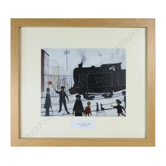 L.S. Lowry, Level crossing 1946, print, 180 x 230 mm
