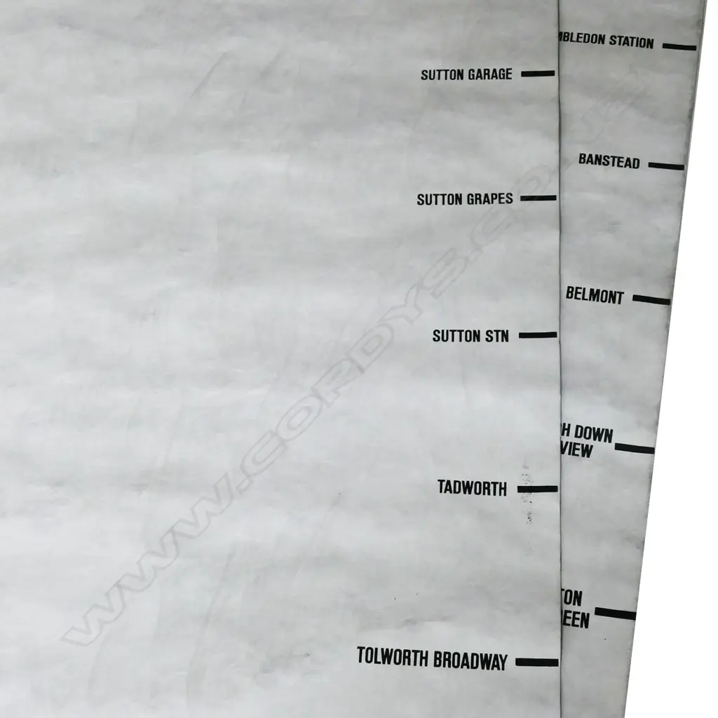 Original vintage Kensington destination bus blind, Image 1++