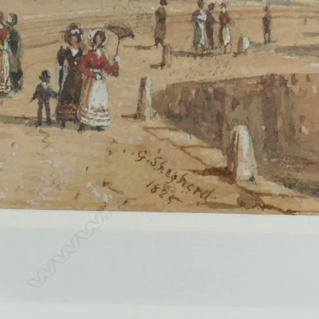 George Sidney Shepherd (UK 1784-1862) Brighton, watercolour, signed and dated 1825, 92 x 122mm Image 1++