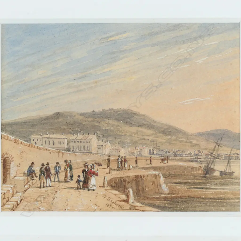 George Sidney Shepherd (UK 1784-1862) Brighton, watercolour, signed and dated 1825, 92 x 122mm Image 1++