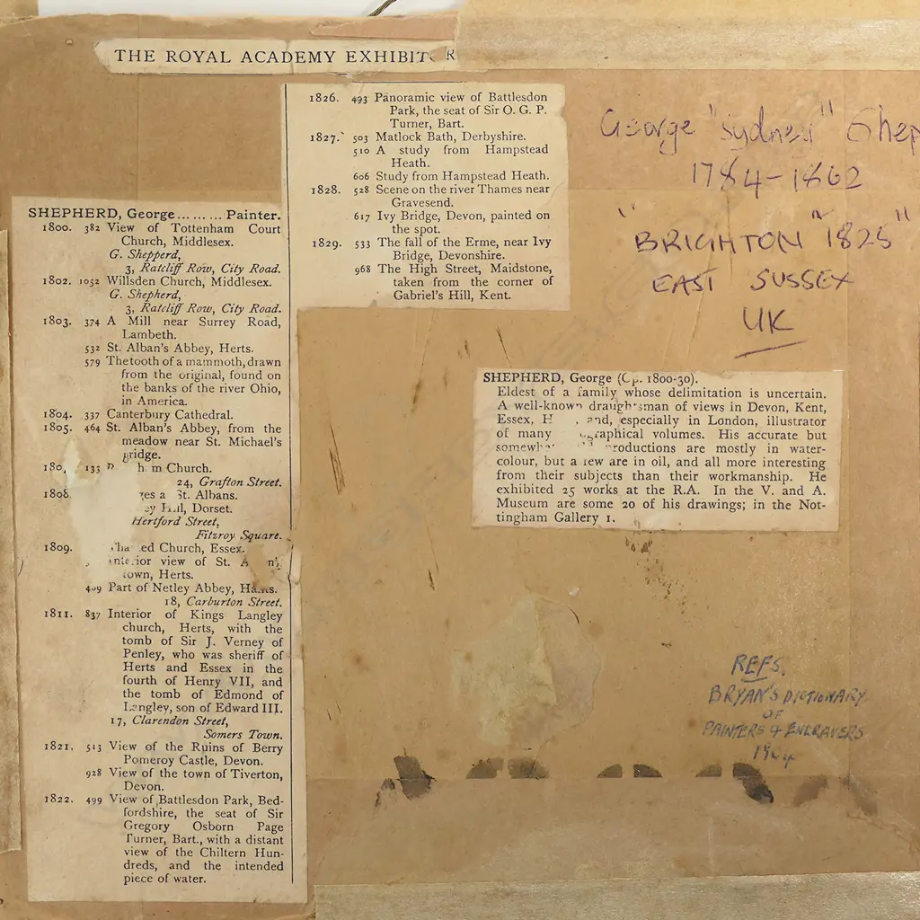 George Sidney Shepherd (UK 1784-1862) Brighton, watercolour, signed and dated 1825, 92 x 122mm Image 1++