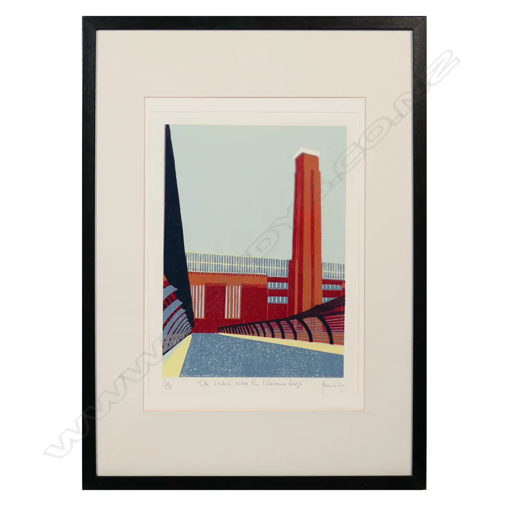 Jennie Ing, Millennium Bridge signed print edition 21/30 370 x 270mm Image 1++
