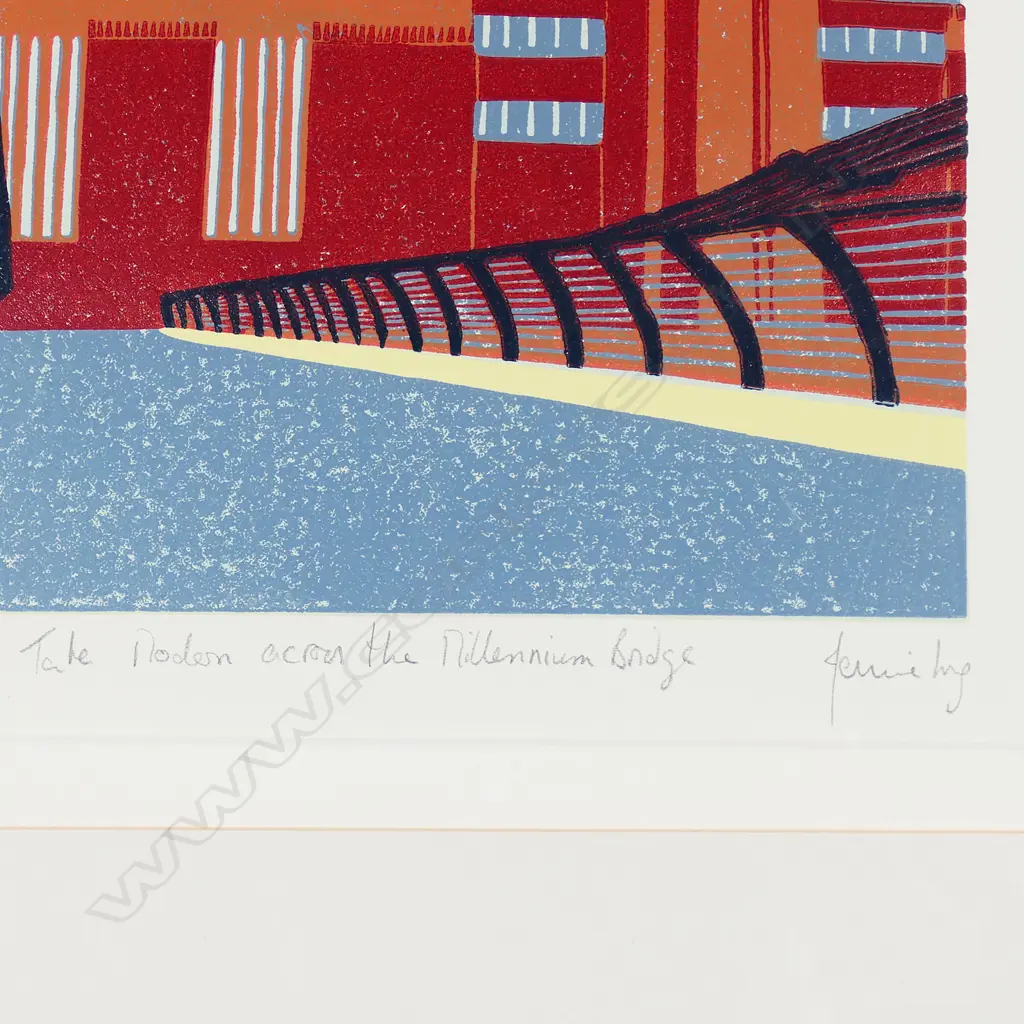 Jennie Ing, Millennium Bridge signed print edition 21/30 370 x 270mm Image 1++