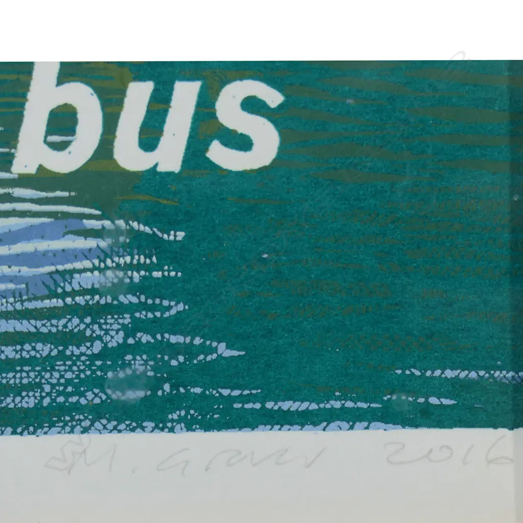 Martin Grover, ‘Visit Carshalton Ponds by Bus’, screen print, edition 4/29, 280 x 410mm Image 1++