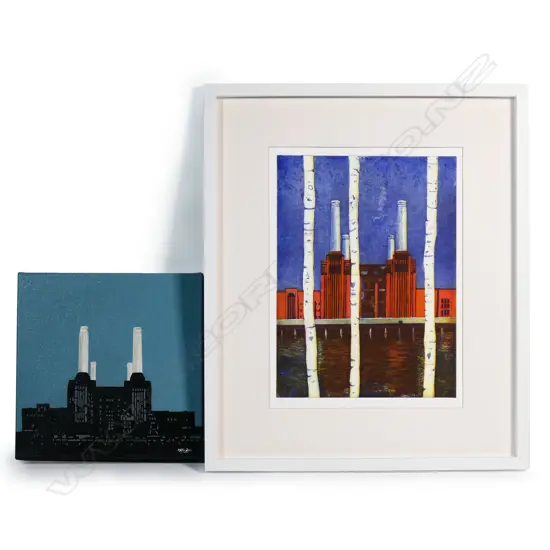 Two artworks: Karen Keogh, 'After the Rain Limited edition, 16/50, 430 x 310mm and Simon Fairess, 'Battersea Tear, ' acrylic on canvas