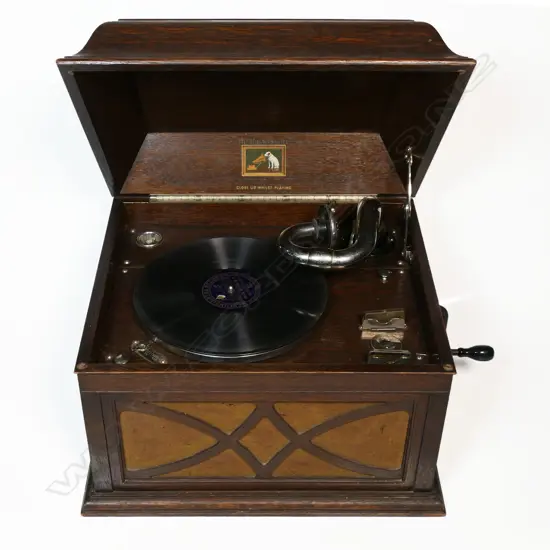 Oak-cased 'His Master's Voice' gramophone