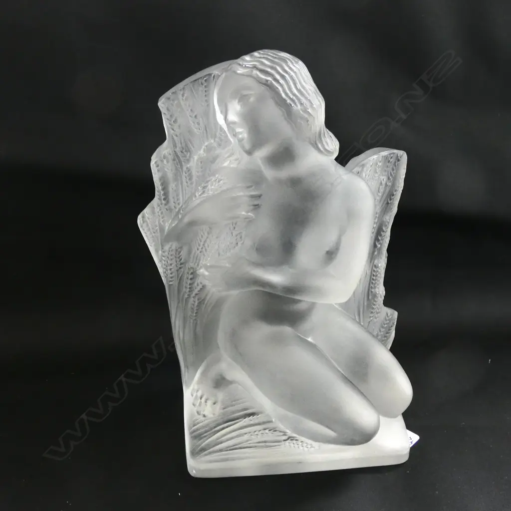 A Lalique clear frosted glass female nude statuette "Eté" (Summer) Image 1++