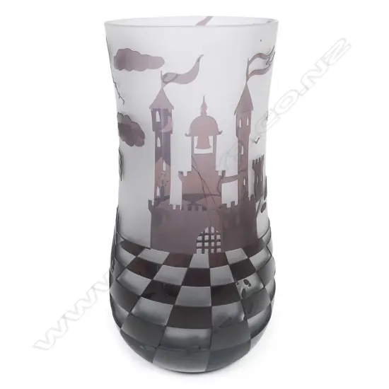 A contemporary cameo glass vase, signed ‘S.H. G…….hy '97’