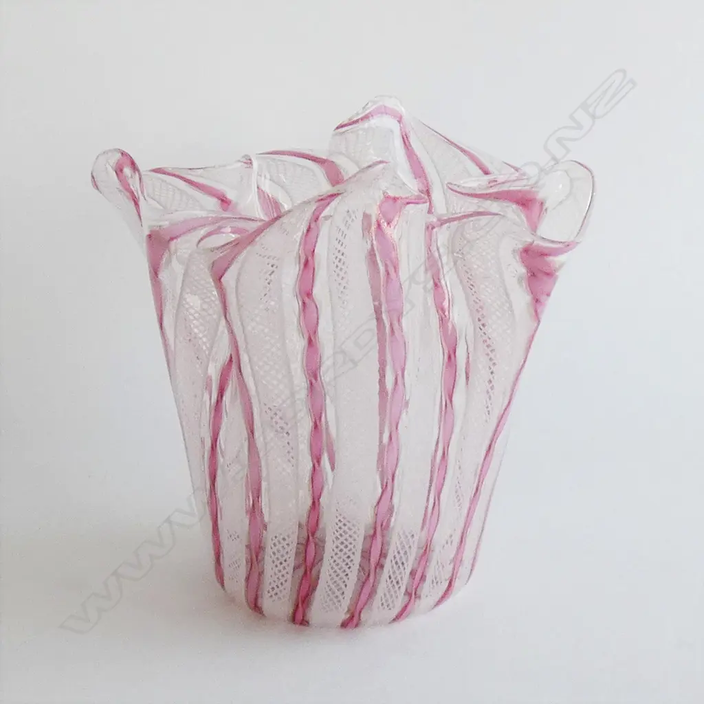 A Murano latticino glass handkerchief vase Image 1++