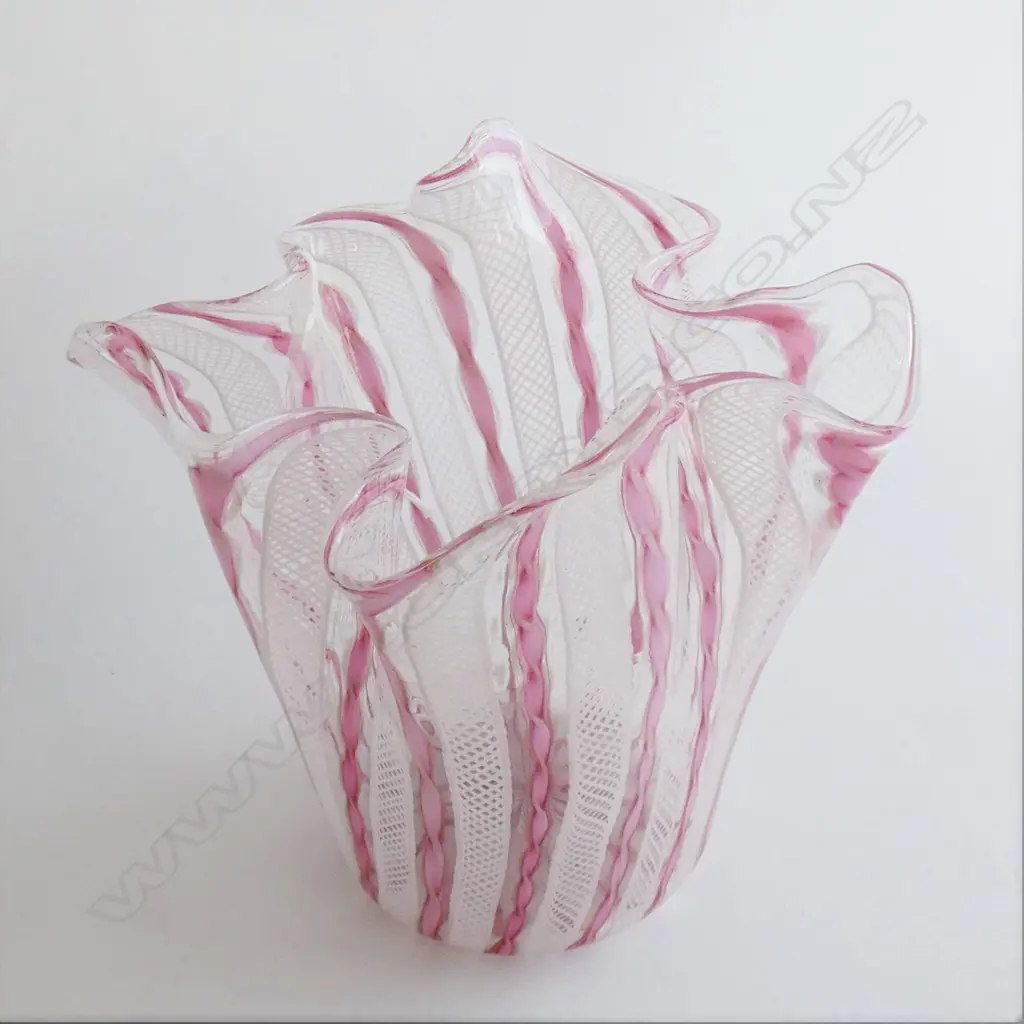 A Murano latticino glass handkerchief vase Image 1++