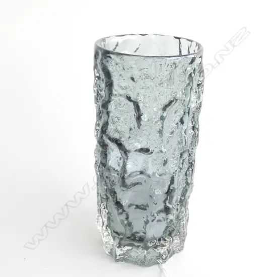 A Whitefriars glass cylindrical 'Bark' vase, designed by Geoffrey Baxter