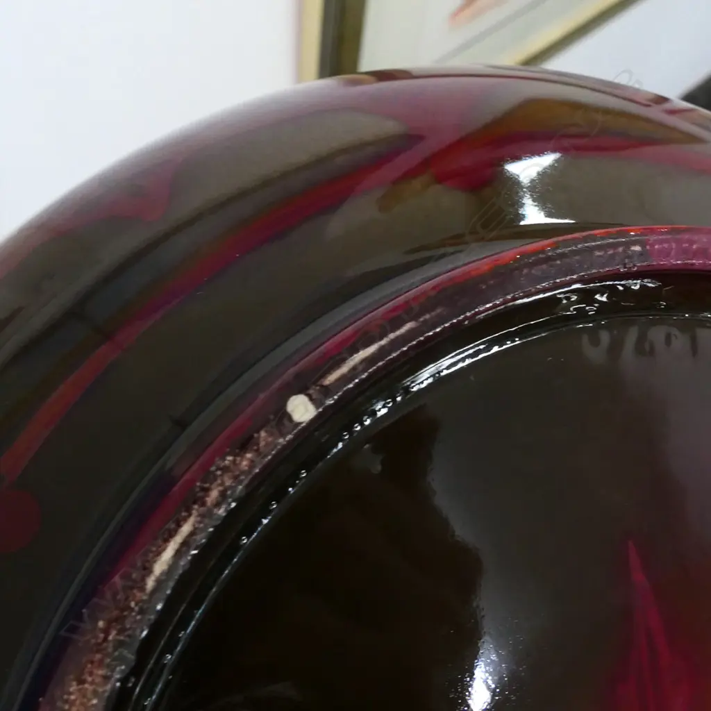 A Bernard Moore flambé bottle vase, painted by Reginald Robert Tomlinson, c.1910 Image 1++