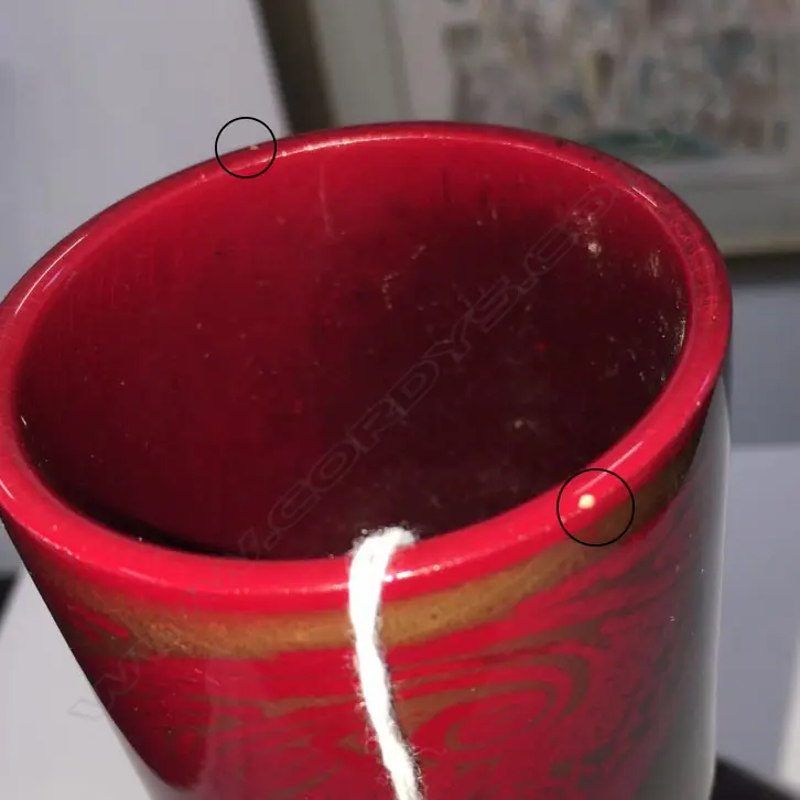 A Bernard Moore flambé bottle vase, painted by Reginald Robert Tomlinson, c.1910 Image 1++