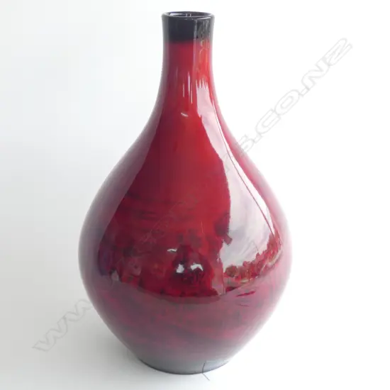 A large Royal Doulton flambé vase