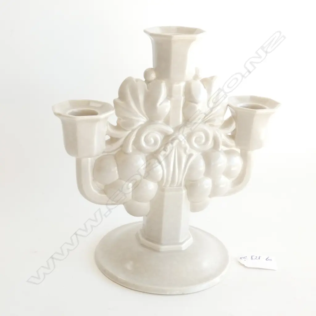 A scarce Poole Pottery three light candelabra designed by John Adams Image 1++