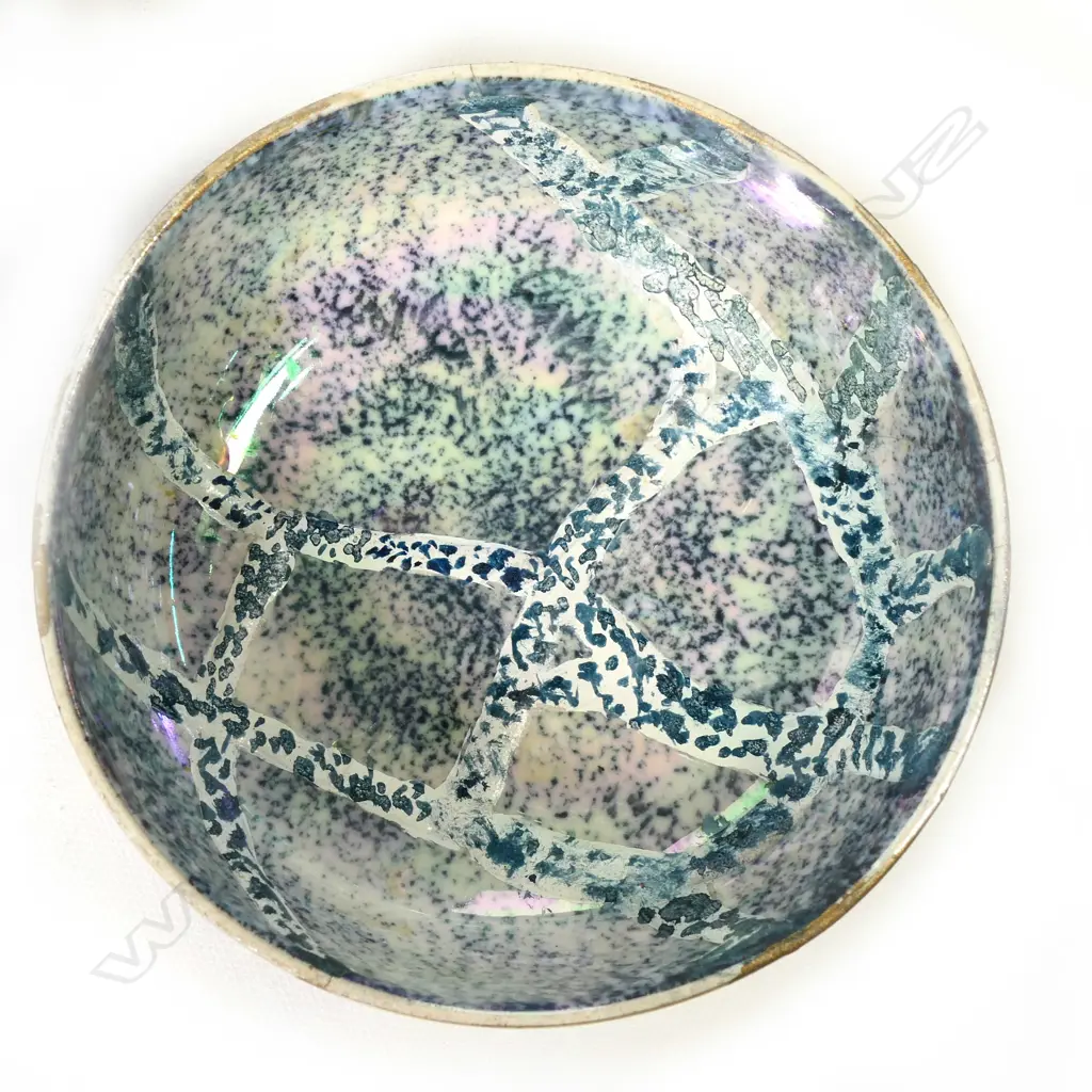 A Crown Devon 'Rural Lusterine' lidded ginder jar on matched stand, Image 1++