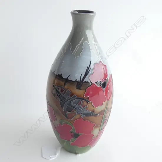 A Moorcroft WWI 'Lest We Forget' commemorative vase, designed by Kerry Goodwin
