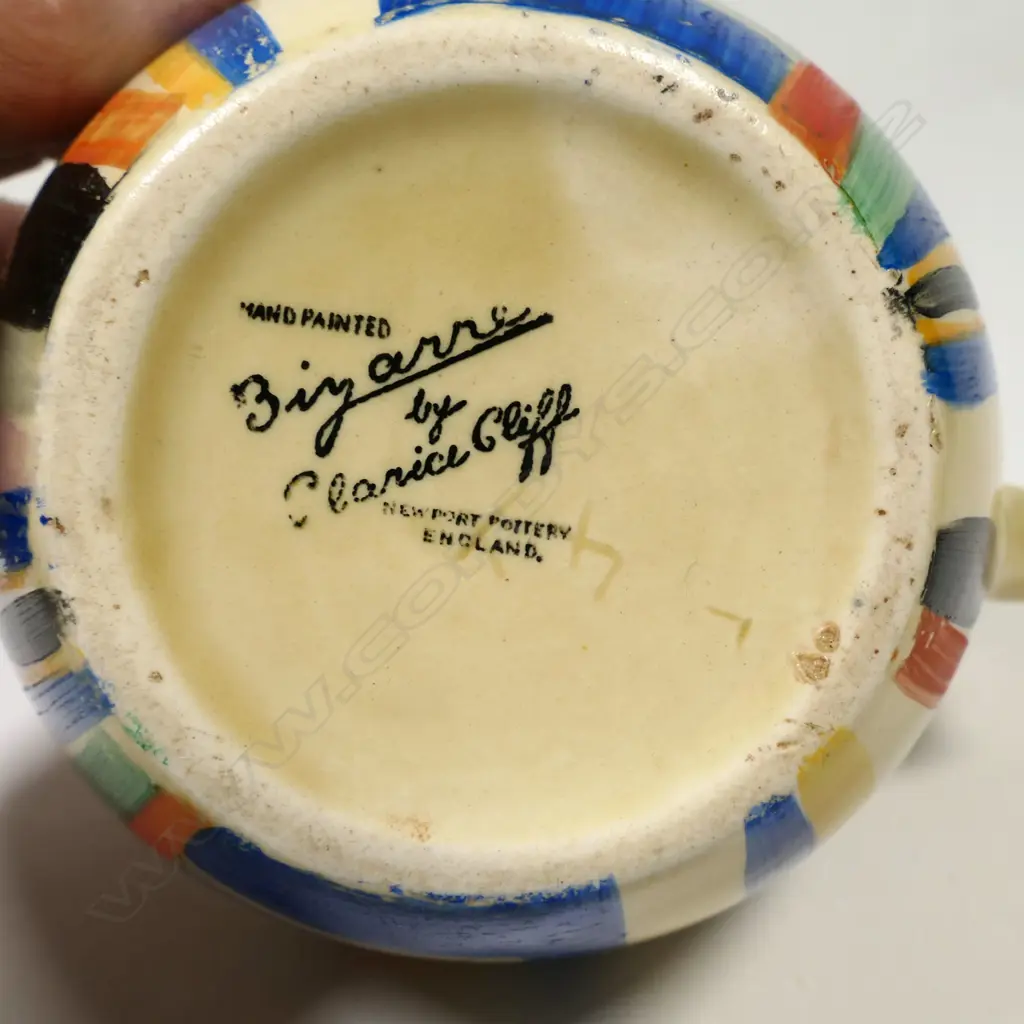 A Clarice Cliff Bizarre 'Tennis' pattern jug Image 1++