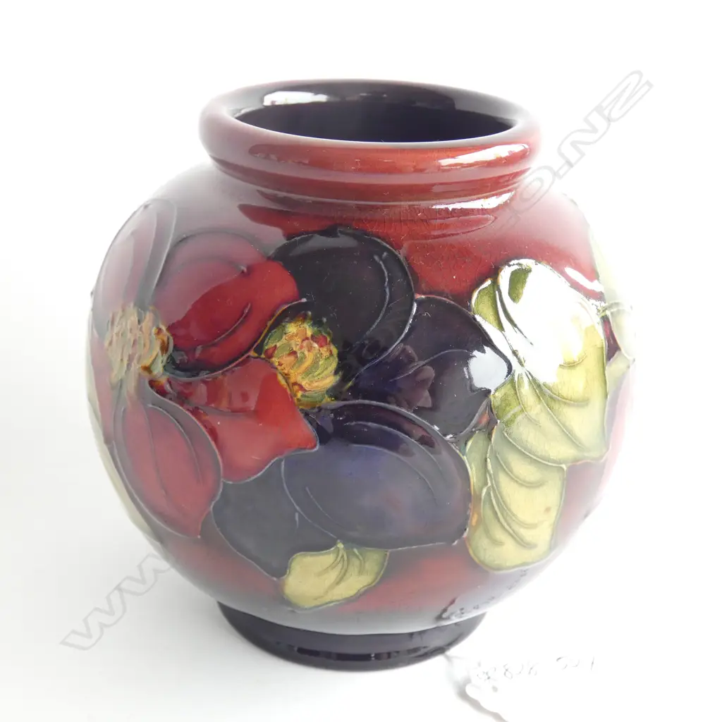 A Moorcroft vase, flambé clematis pattern Image 1++