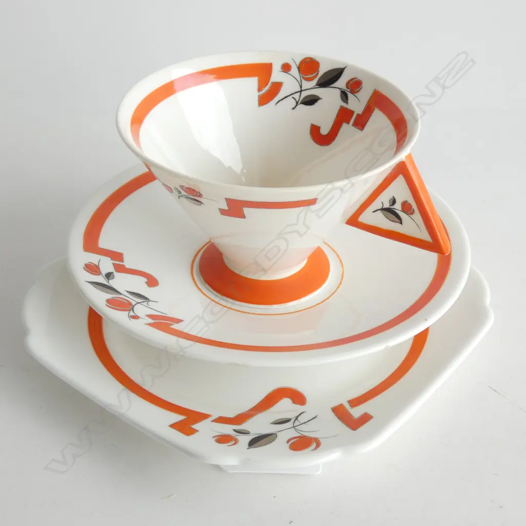 An Art Deco  Shelley Vogue trio, in the J- pattern Image 1++