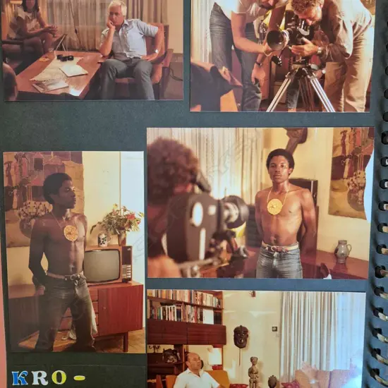 Historical photos of Hans in Ghana including a montage from when his collection in a Dutch documentary on Ghanaian art