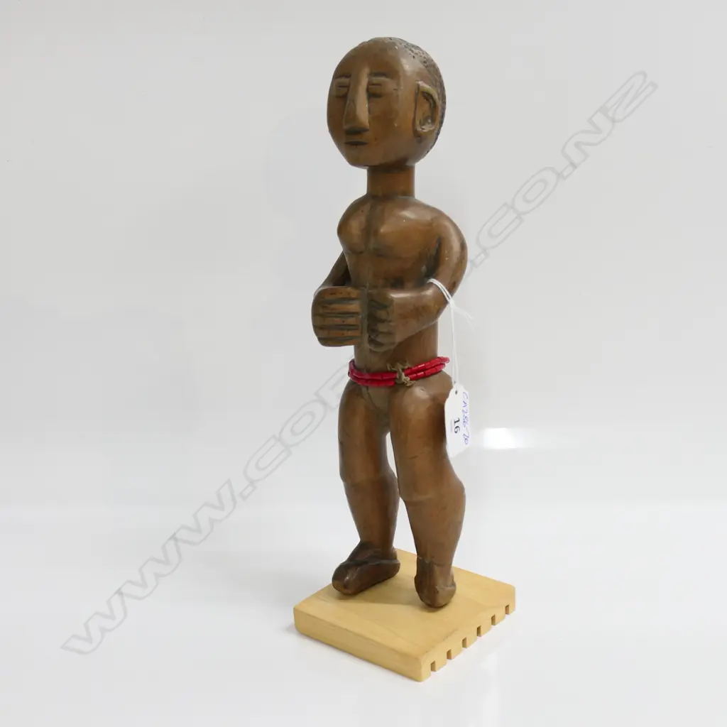 YORUBA BENIN ERE IBEJI WOOD CARVED FEMALE FIGURE loss to one foot, H 290mm. Image 1++