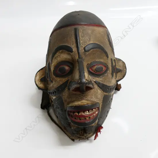AFRICAN GHANA CARVED WOODEN MASK, H.230mm.