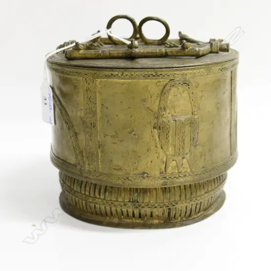 ASHANTI GOLD DUST BOX - BRASS, H.150mm.