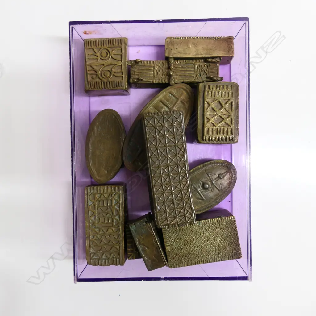 AFRICAN COLLECTION 12 GOLD DUST SMALL STORAGE BOXES longest 95mm Image 1++