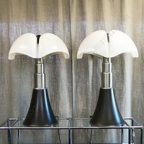 PR MARTINELLI LUCE 'PIPISTRELLO' TABLE LAMPS. H.800mm